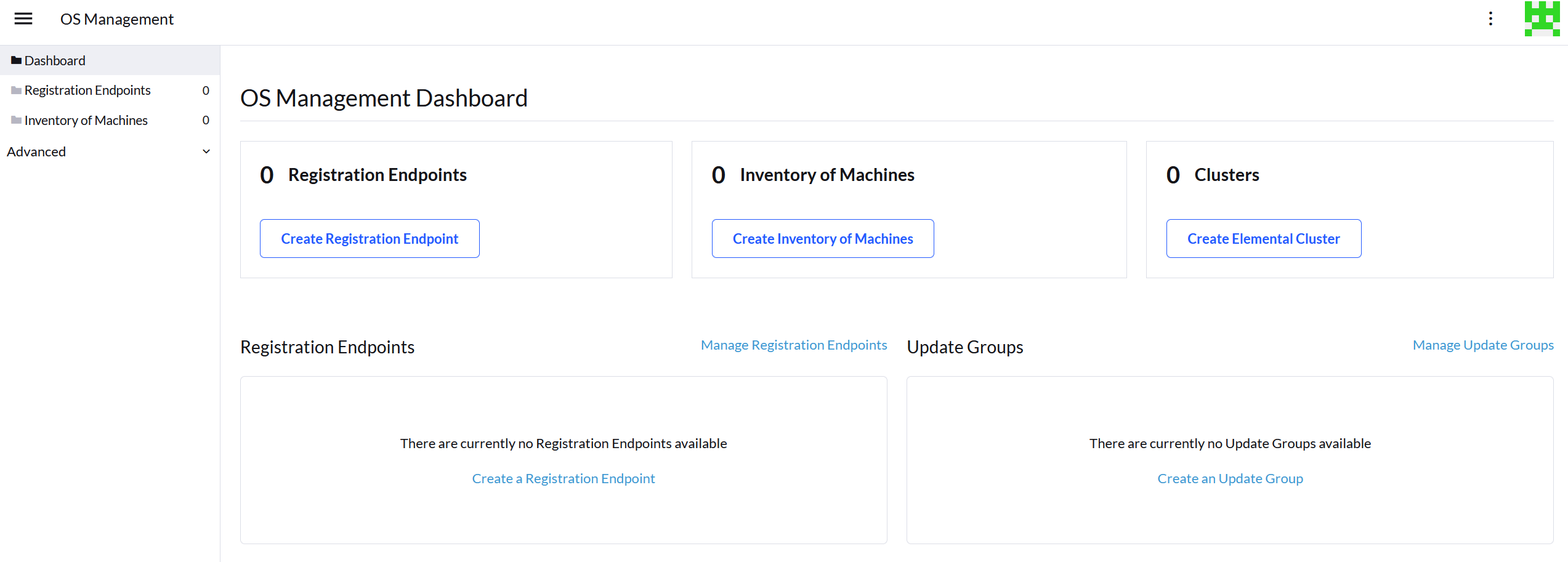 OS Management dashboard